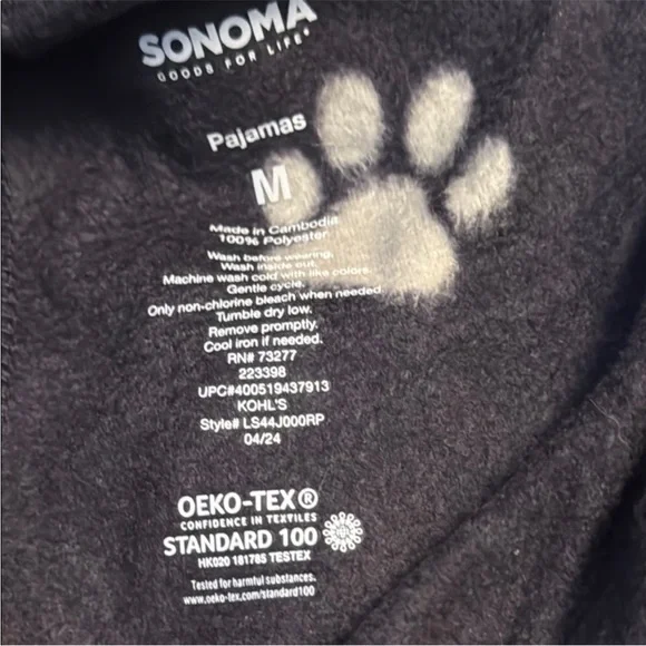 Paw Print Mens Fleece Pajama Pants NWT size Medium - Picture 2 of 4